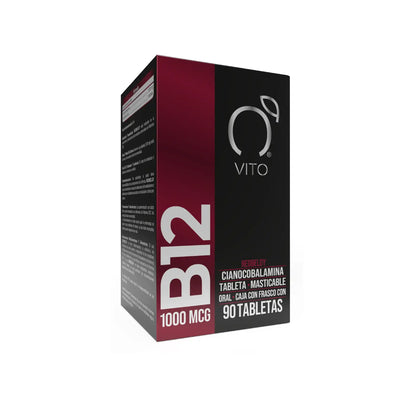 Vitamina B12 1mg - 90 Tabletas Masticables Sabor Piña Colada
