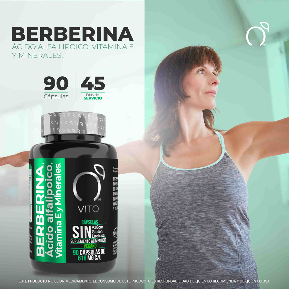 
                      
                        Berberina con Ácido Alfa Lipoico y Vitamina E, para le control de Glucosa y Energía con 90 cápsula para 45 días de servicio.
                      
                    