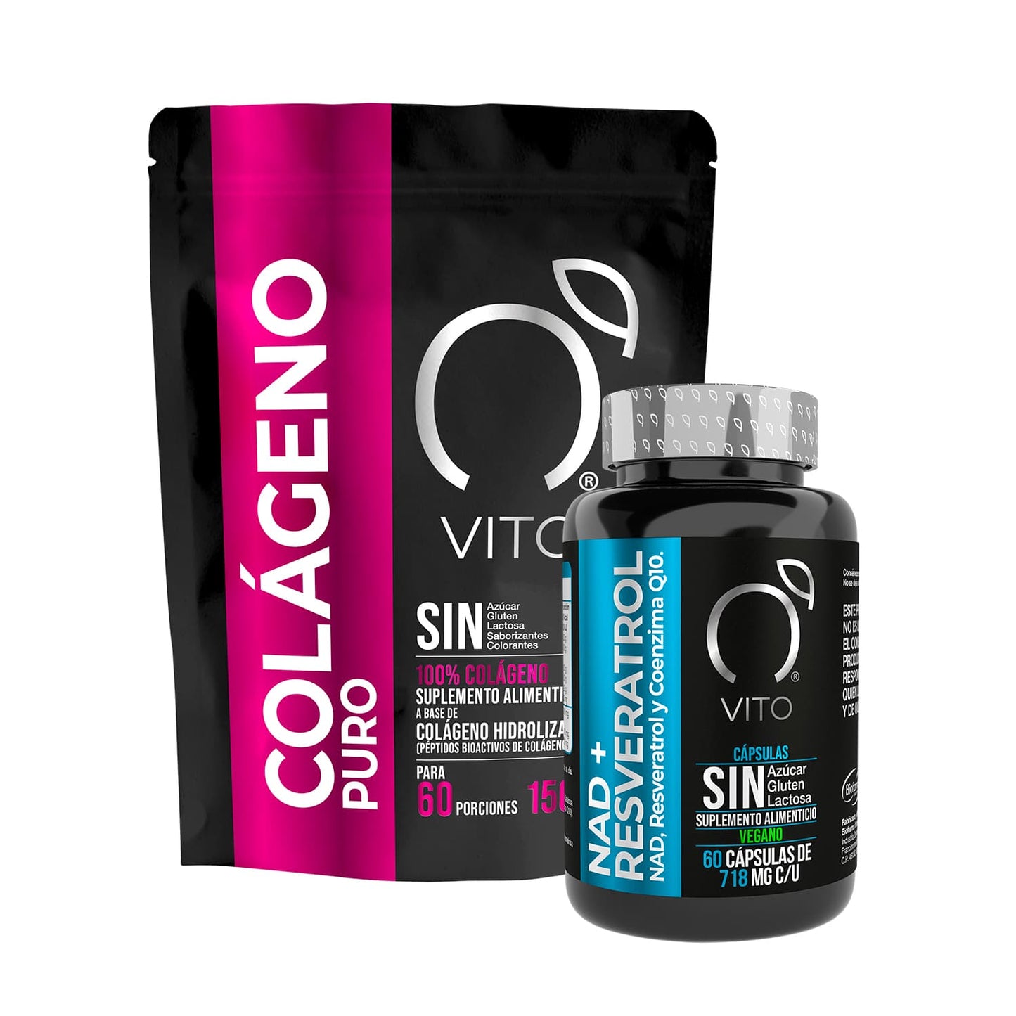 KIT Softh | VITO | NAD + Resveratrol + Coenzima Q10 y Péptidos Bioactivos de Colágeno