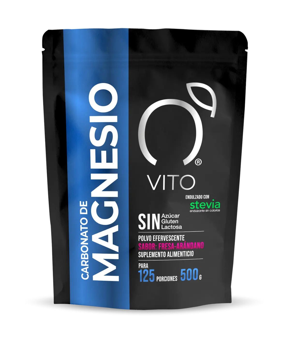 Carbonato de magnesio Doypack polvo efervescente magnesio, carbonato de magnesio, citrato de magnesio, suplemento para dormir mejor, suplemento para relajar los musculos, suplemento para reducir el estrés, calm magnesio, mejorar el sueño sabor fresa-arándano con 500g