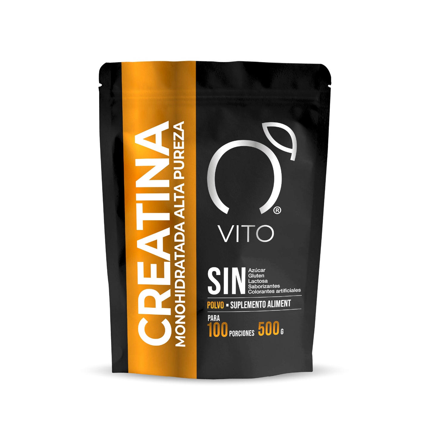 Suplemento de creatina monohidratada de alta pureza para deportistas, preworkout, rendimiento, fitness, sport, alto rendimiento, energia, rendir más. 500 gr, 100 porciones. 
