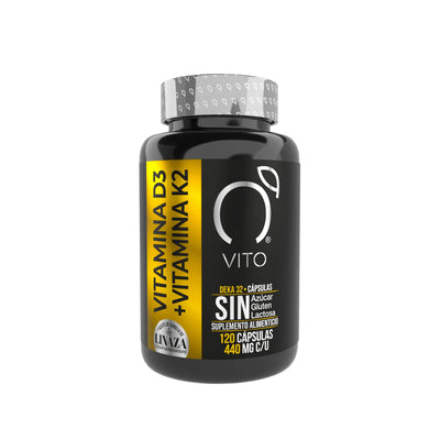 Vitaminas D3 400UI y K2 440mg con Aceite de Semilla de Linaza 120 Cápsulas de Gel