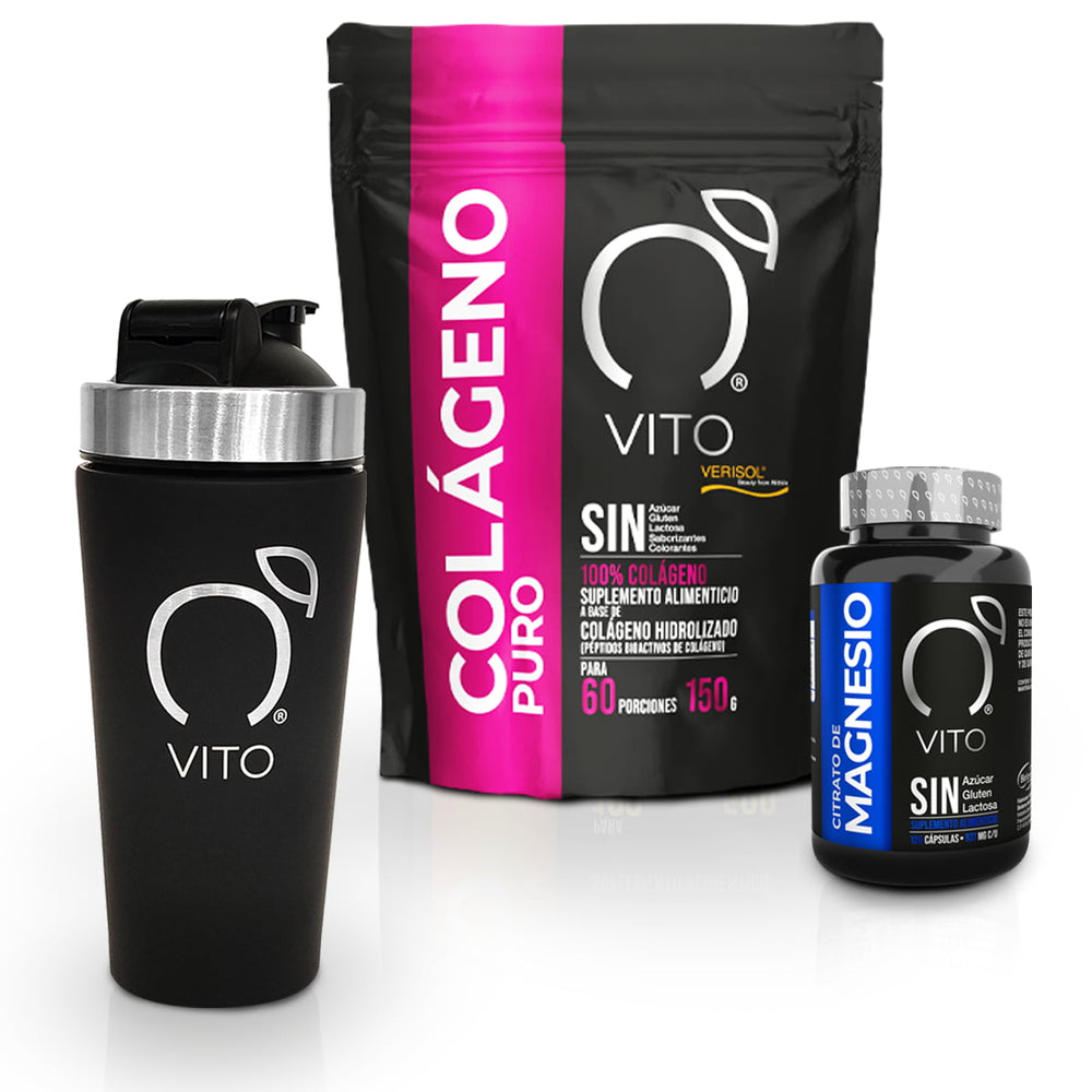 
                      
                        Kit de Péptidos de Colágeno, Citrato de Magnesio y shaker VITO
                      
                    