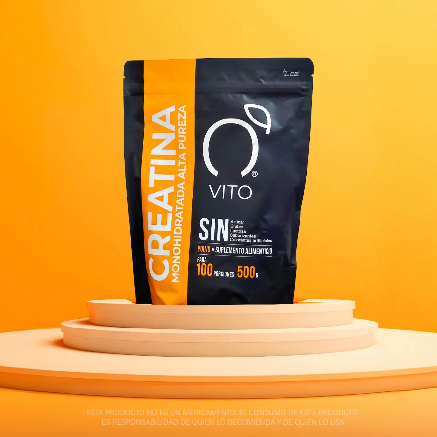 Suplemento de creatina monohidratada de alta pureza para deportistas, preworkout, rendimiento, fitness, sport, alto rendimiento, energia, rendir más. 500 gr, 100 porciones. 
