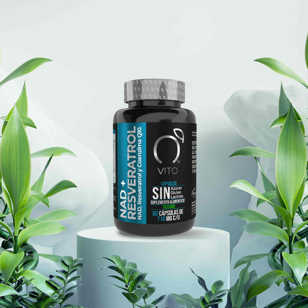 Fórmula con NAD+, resveratrol y CoQ10 para más energía, vitalidad y protección celular. Suplemento antiedad que apoya corazón y metabolismo.