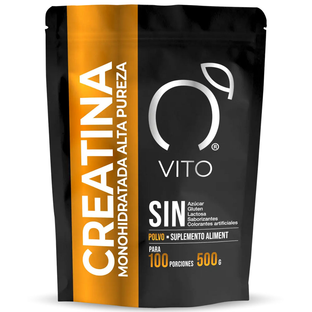 Imagen de producto Creatina de Alta Pureza VITO 500g. Creatina, suplemento para deportistas, suplemento para crecimiento muscular, personas activas, creatina para rutina deportiva