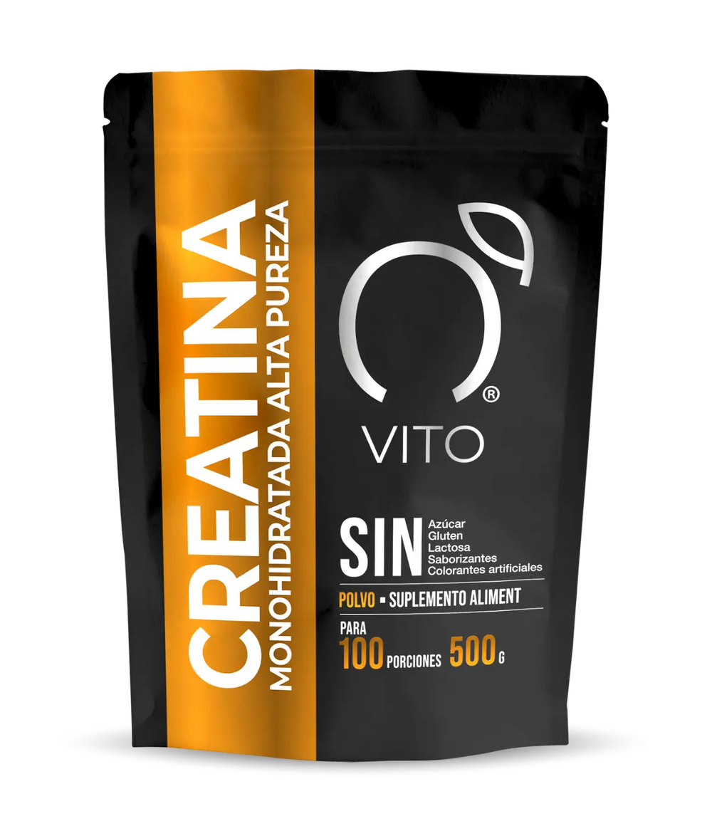 Imagen de producto Creatina de Alta Pureza VITO 500g. Creatina, suplemento para deportistas, suplemento para crecimiento muscular, personas activas, creatina para rutina deportiva