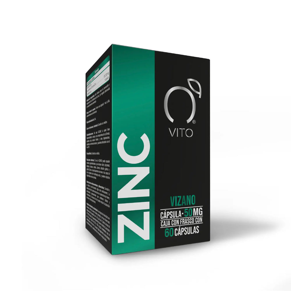 Zinc de VITO Vizano. Cápsulas de zing con 50mg c/u.