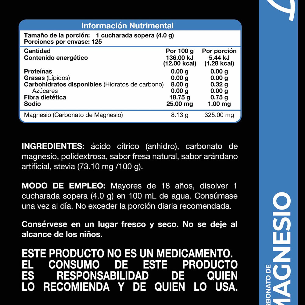 
                      
                        Imagen de producto Carbonato de magnesio VITO con tabla nutrimental. Doypack polvo efervescente magnesio, carbonato de magnesio, citrato de magnesio, suplemento para dormir mejor, suplemento para relajar los musculos, suplemento para reducir el estrés, calm magnesio, mejorar el sueño sabor fresa-arándano con 500g
                      
                    